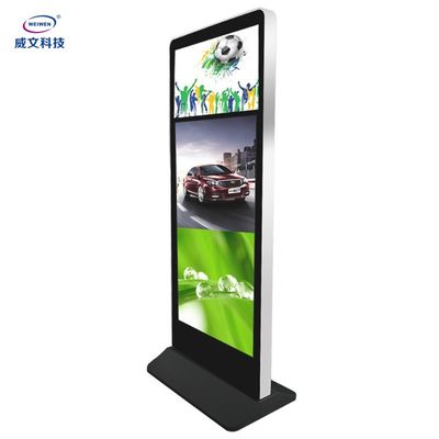 Δύο οθονών LCD ψηφιακός συστημάτων σηματοδότησης πατωμάτων φορέας Wifi επιτροπής Staning διαφημιστικός