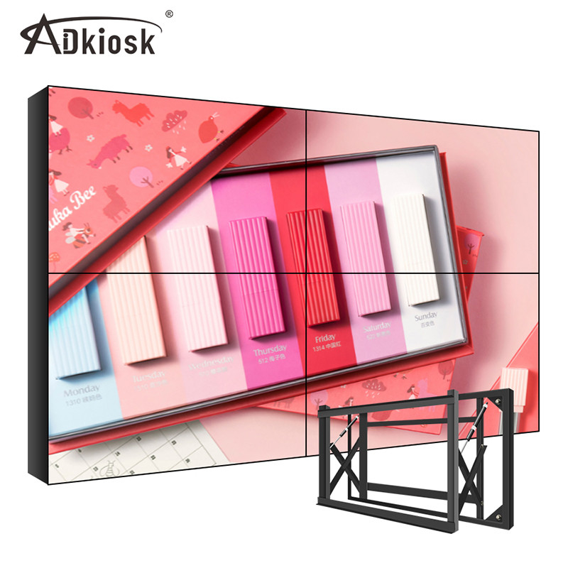 Bezel LCD 3.5mm η τηλεοπτική πολυ οθόνη επίδειξης 4x4 τοίχων ξυλεπένδυσε 500cd/M2